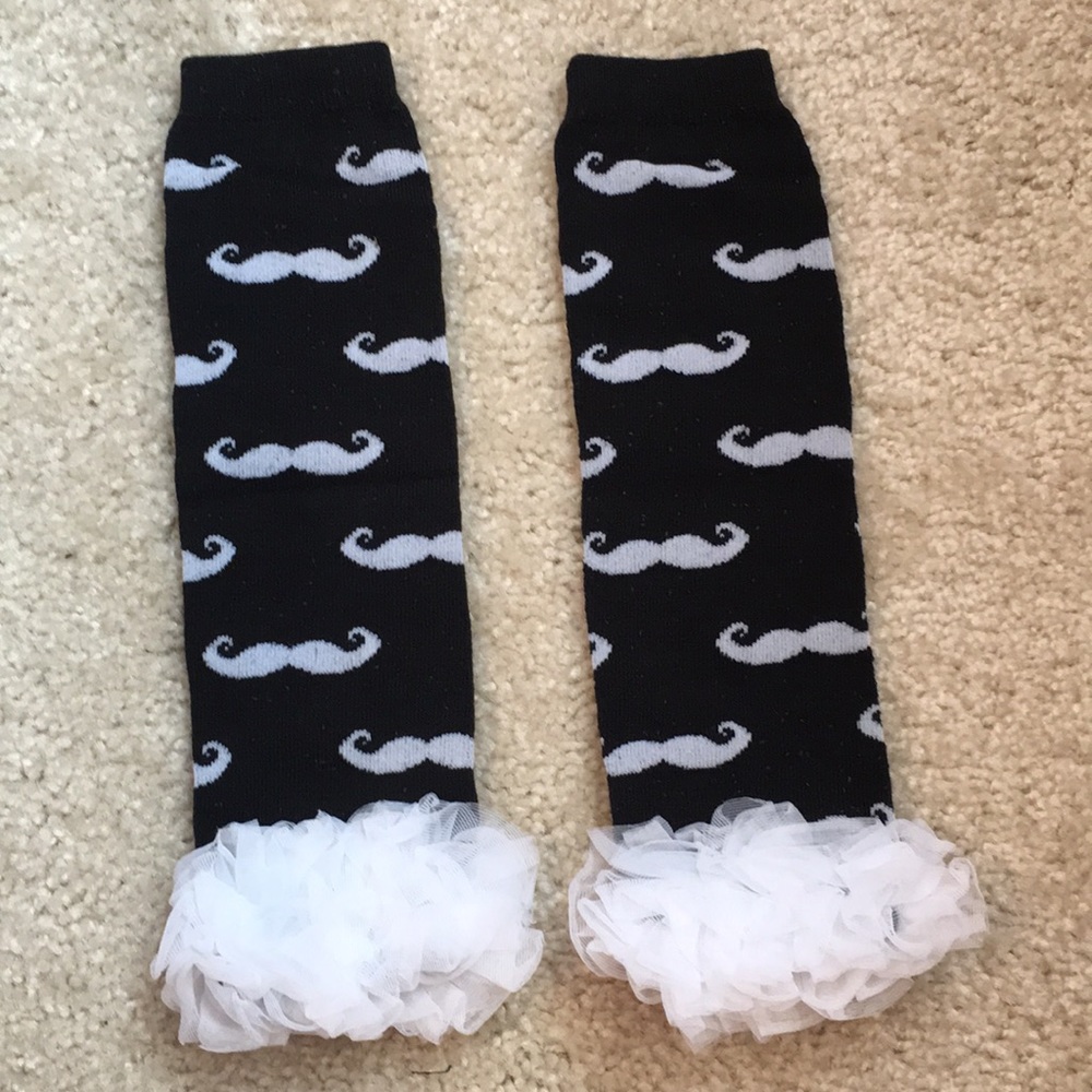 Mustache leg warmers!